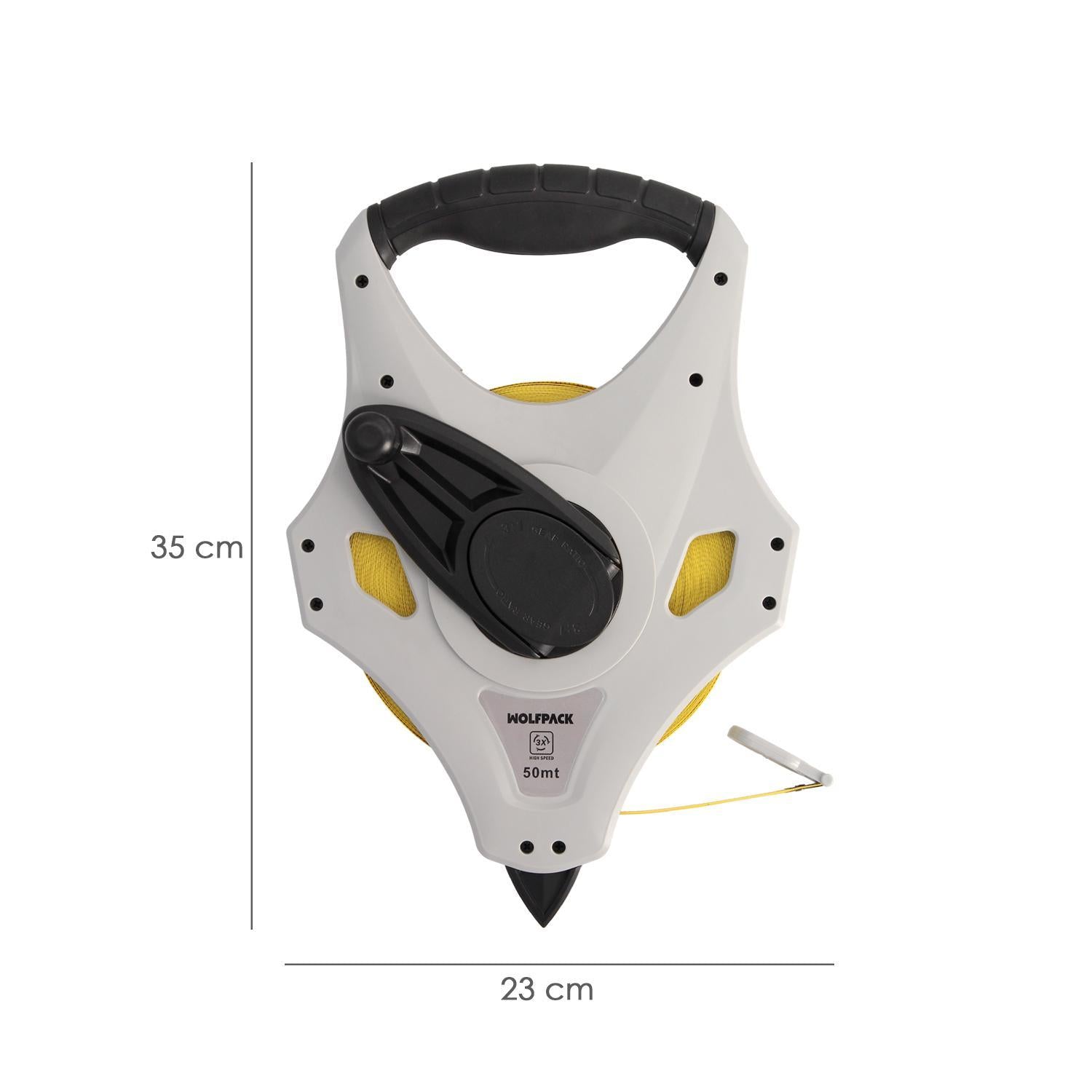 Cinta Metrica Fibra De Vidrio 50 Metros Sistema 3x Velocidad Recogida