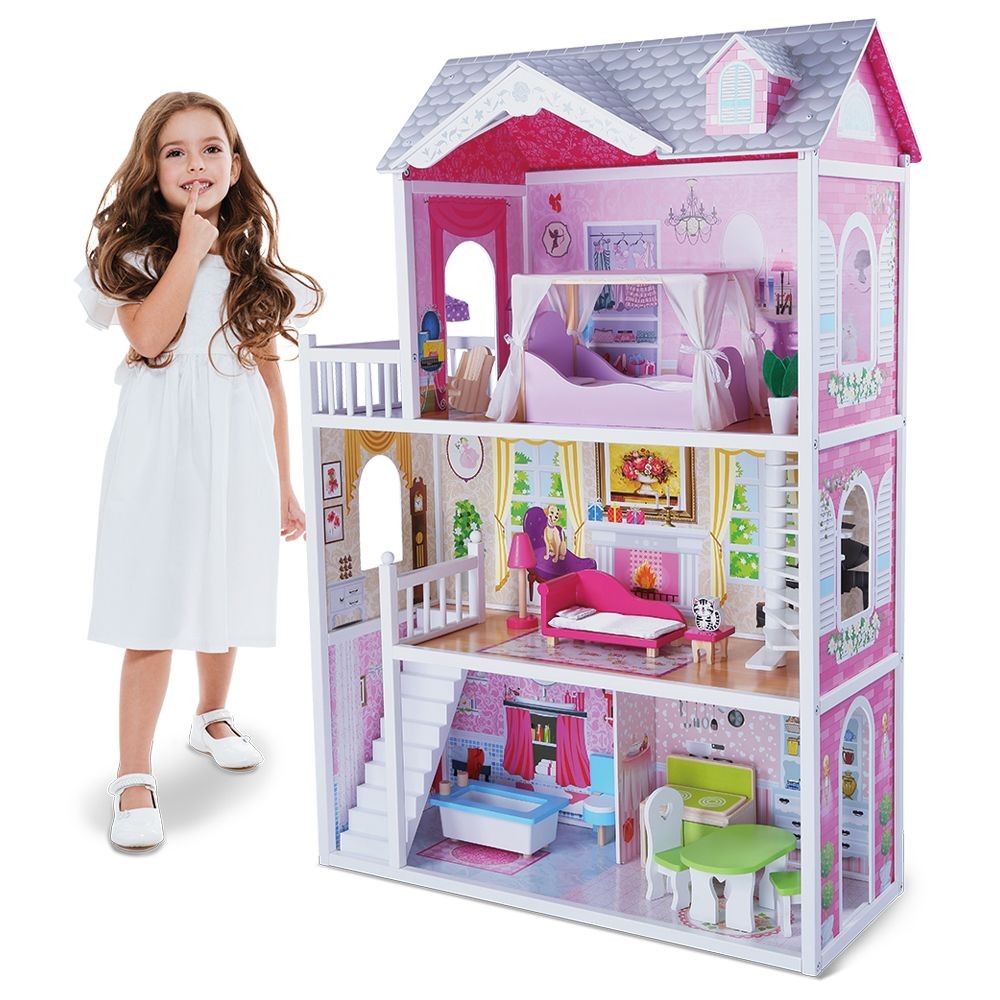 Casita De Muñecas De Madera Aria Con Accesorios_0
