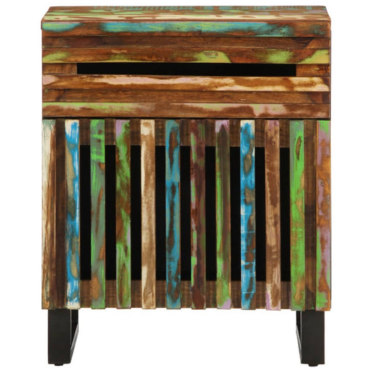 Mesita De Noche Madera Maciza De Acacia 50x34x60 Cm_0