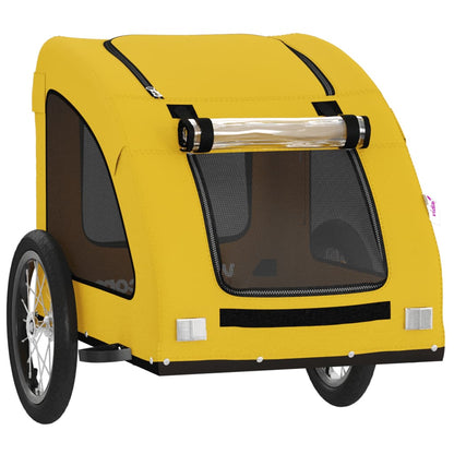 Remolque De Bicicleta Mascotas Hierro Tela Oxford Amarillo_4