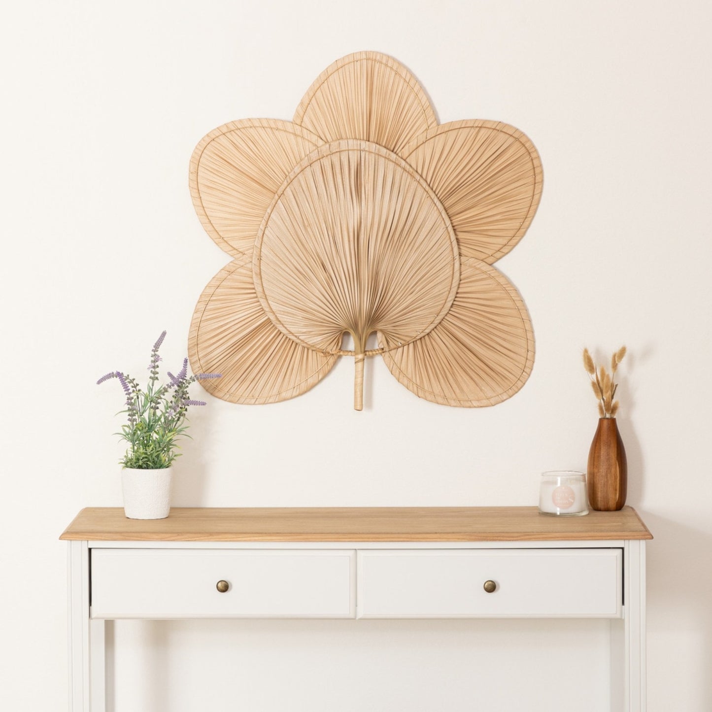 Decoración De Pared Selma Bambú Y Hoja De Palma