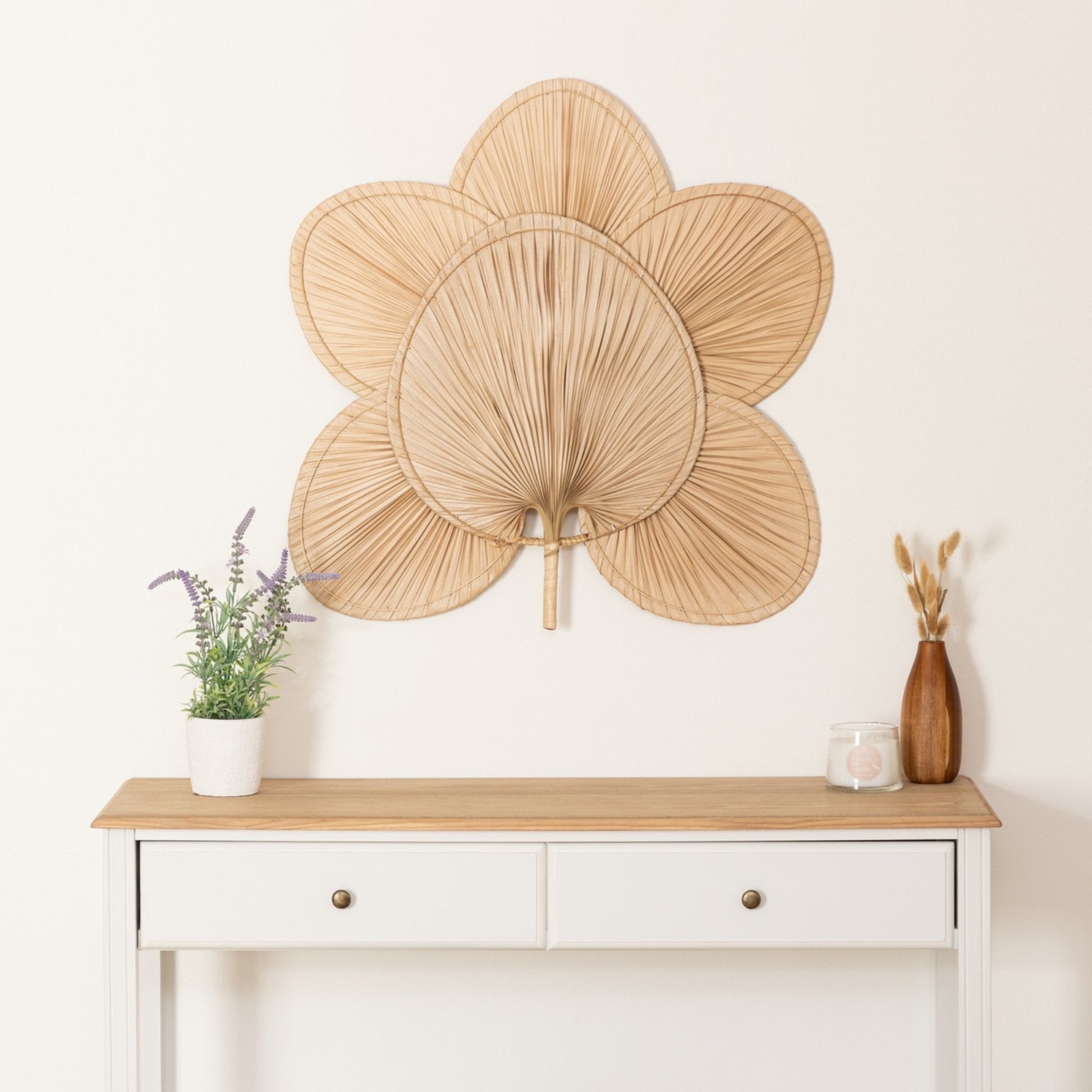 Decoración De Pared Selma Bambú Y Hoja De Palma