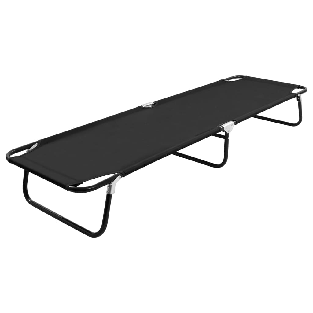 Tumbona Plegable Acero Negro_0