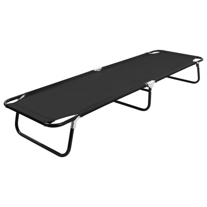 Tumbona Plegable Acero Negro_0
