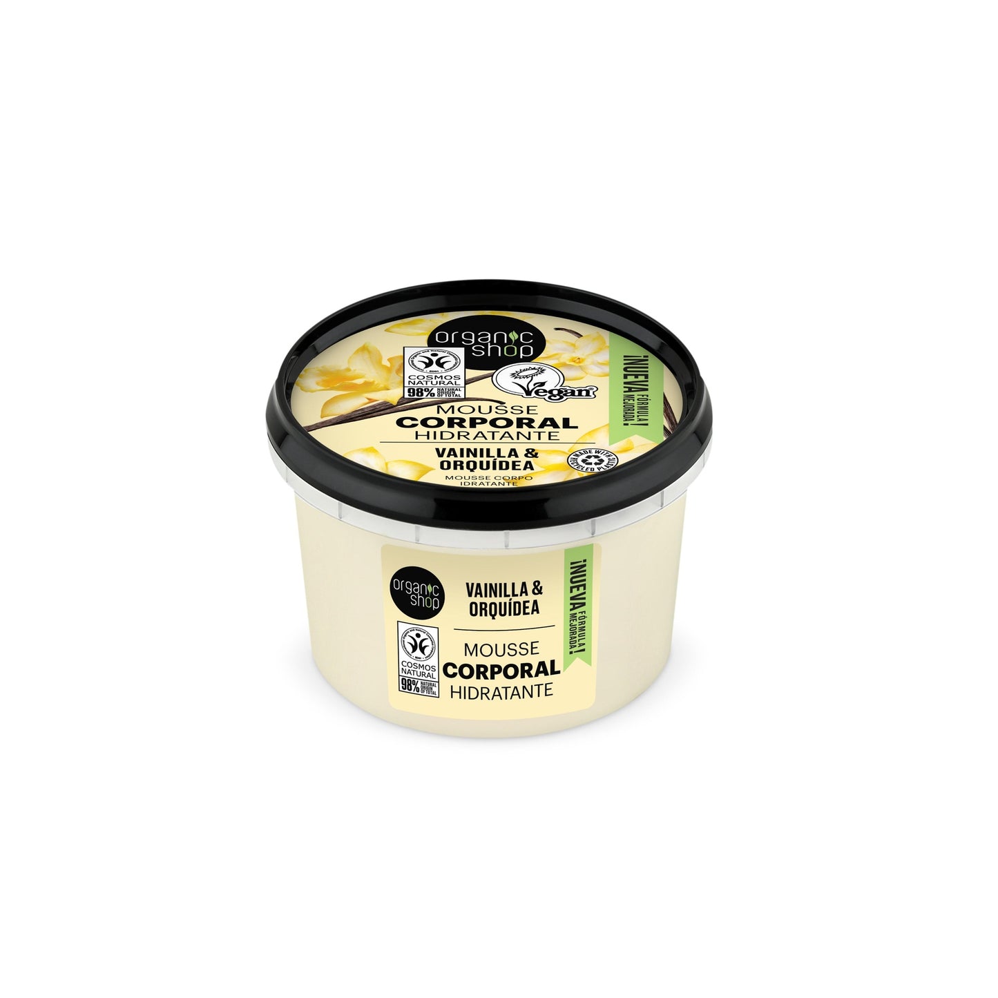 Mousse Hidratante Corporal de Baunilha Organic Shop 250 ml