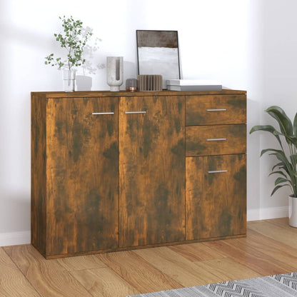Aparador Madera Contrachapada Roble Ahumado 105x30x75 Cm / Vetonek_4