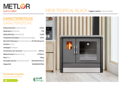Cocina Tradicional De Leña Modelo Me16 Tropical Black_2