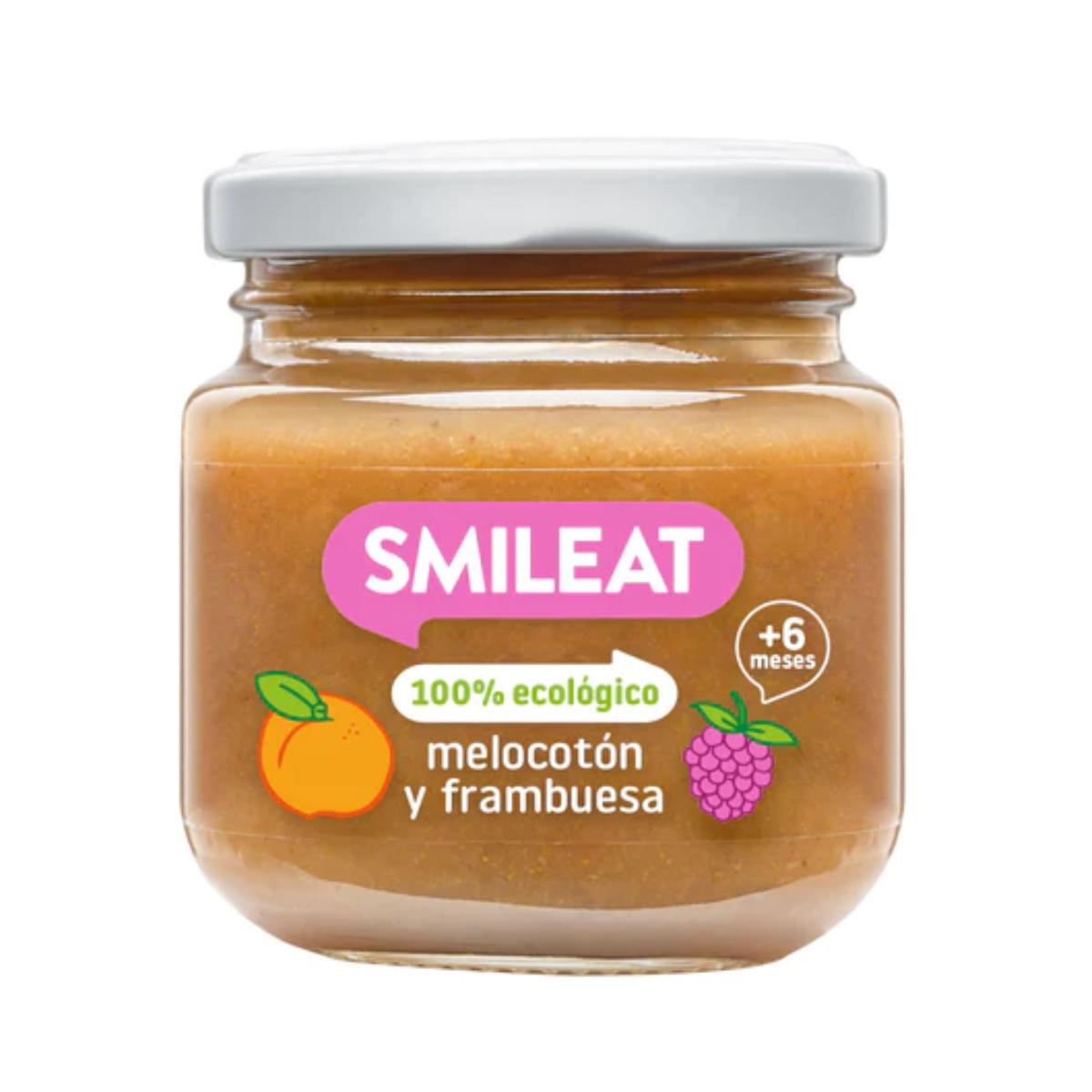 Smileat Framboesa e Pêssego Biológico Pote, 130g
