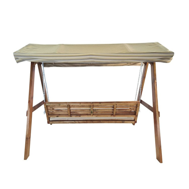 Balancin De Jardin Masgames Elna Xl Con Techo De Lona Sin Cojin En El Banco._3