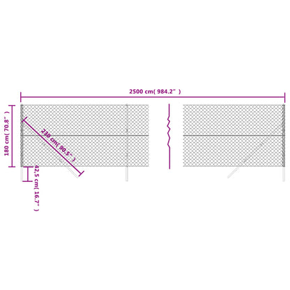 Cerca De Alambre Gris Antracita 1,8x25 M / Vetonek_0