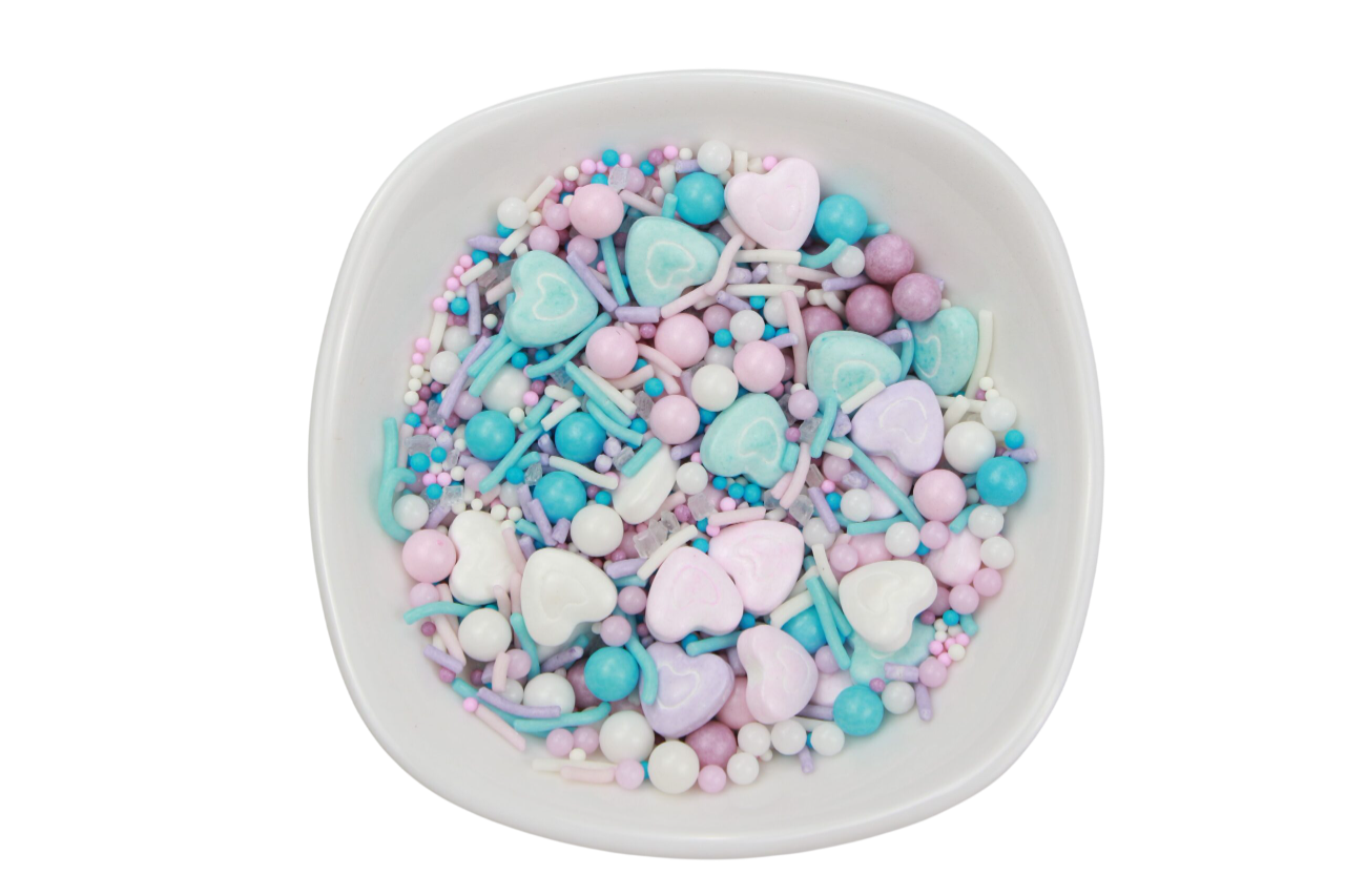 Mix Corazones, Bolitas Y Palitos Colores Pasteles Sprinkles 450g_1