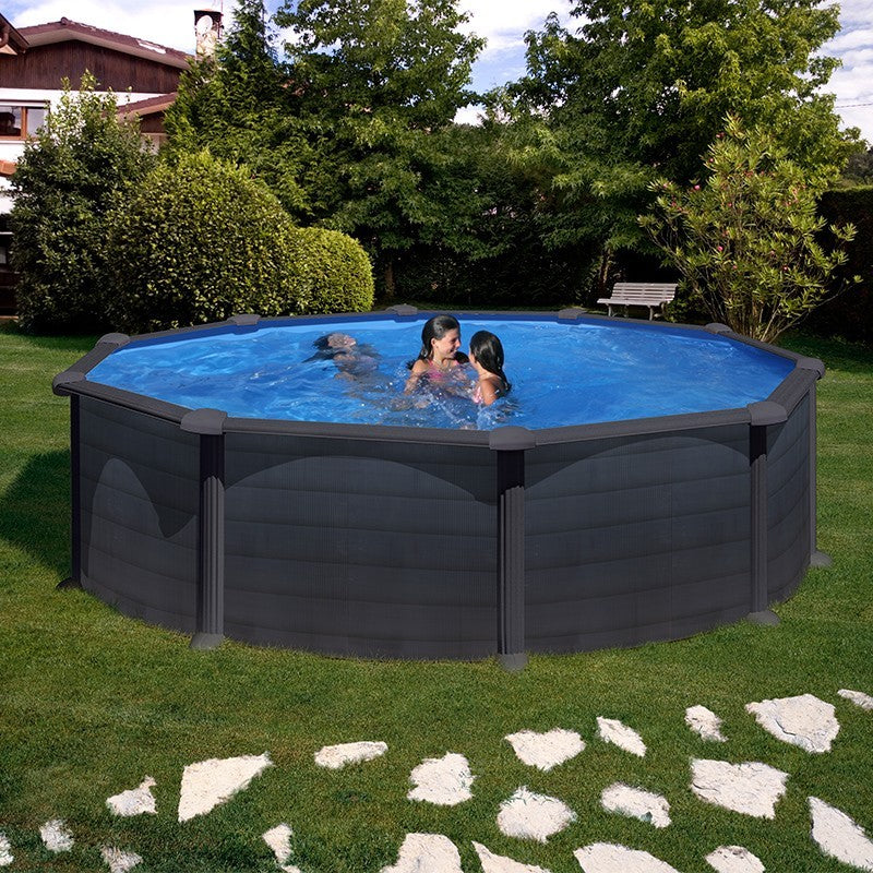 Piscina Gre Acero Imitacion Grafito Ø 550 X 132 Cm_0