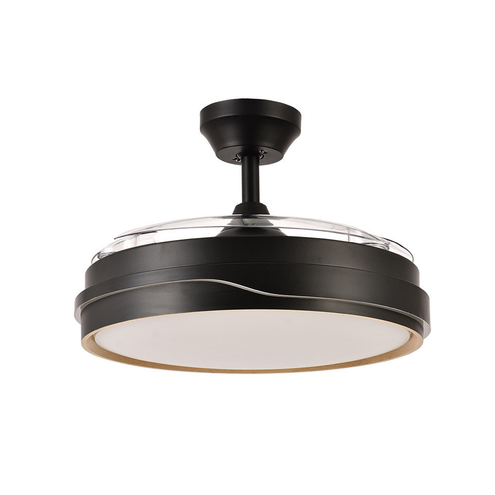 Ventilador Dc Tempano Negro/oro 72w 3aspas 107d 7200lm 6vel 3000k,4500k,6000k, Remoto+temporizador+memoria_1