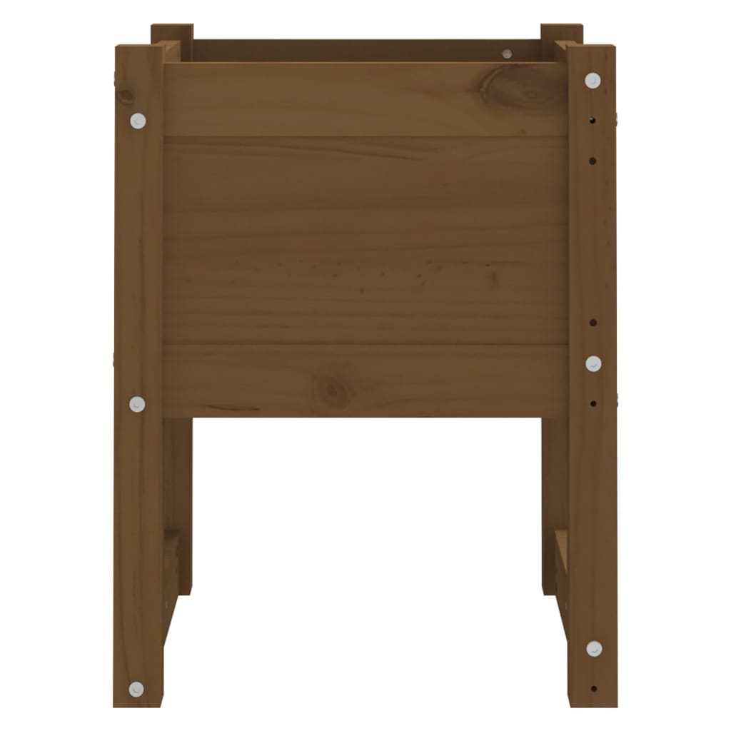 Jardinera 2 Uds Madera Maciza De Pino Marrón Miel 40x40x52,5 Cm_4