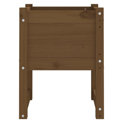 Jardinera Madera Maciza De Pino Marrón Miel 40x40x52,5 Cm_3