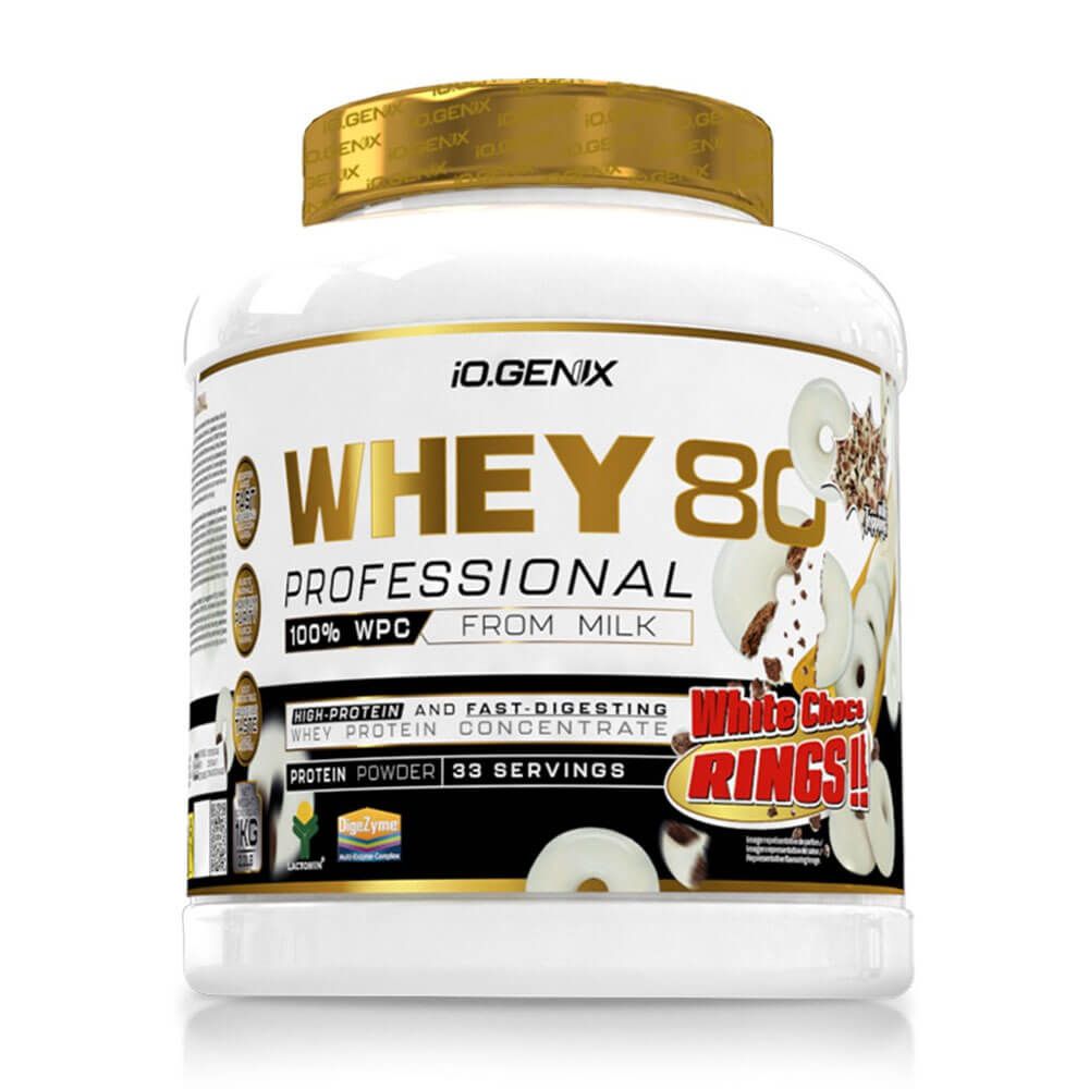 Whey 80 Profesional - 1kg - Chocolate Blanco Con Choco Rings - Proteina De Suero Whey - Io.genix_0