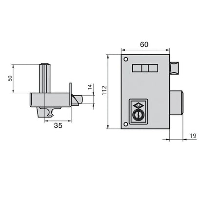 Cerradura Cvl   56a/60/he Derecha
