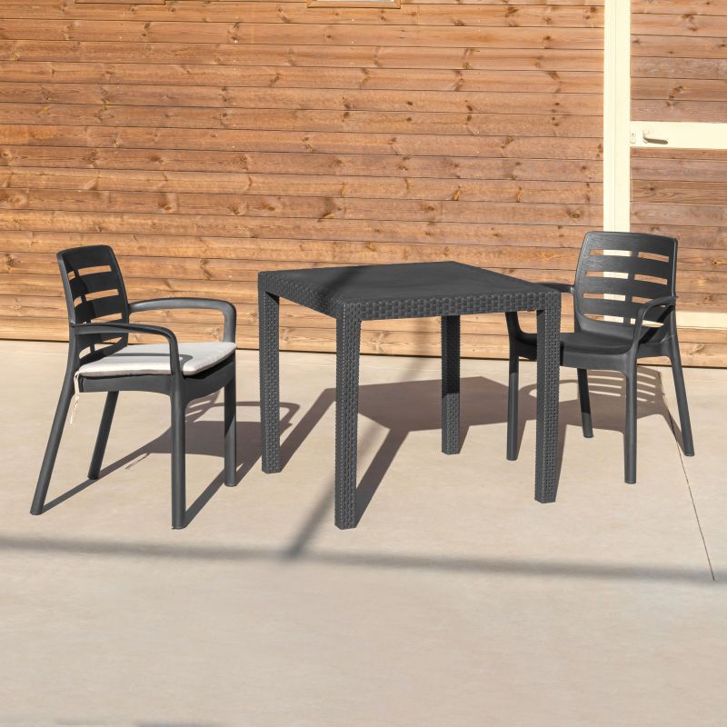 Pack 4 Sillas De Exterior Maui Apilables, Polipropileno, Antracita, 61 X 82 X 54_3