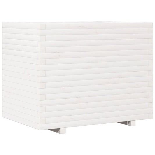 Jardinera Madera Maciza De Pino Blanco 90x60x72,5 Cm_0