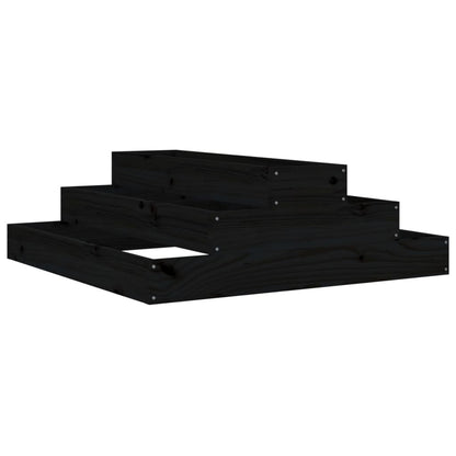 Jardinera De Madera Maciza De Pino Negro 80x80x27 Cm_0