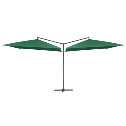 Vidaxl Sombrilla Doble De Jardín Palo De Acero Verde 250x250 Cm_0