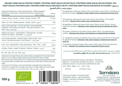 Hemp Macau (cáñamo · Maca · Cacao) Bio - 500g | Cacao Puro Ecológico Vegano Para Repostería Y Bebidas_1