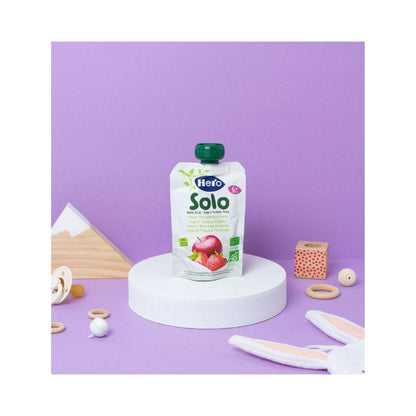 Hero Solo Iogurte Biológico, Maçã e Morango Pouch +6 meses 100g