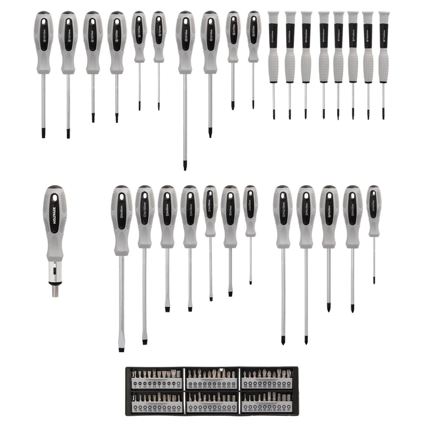 Juego De Destornilladores / Destorpuntas 100 Piezas Con Soporte Expositor