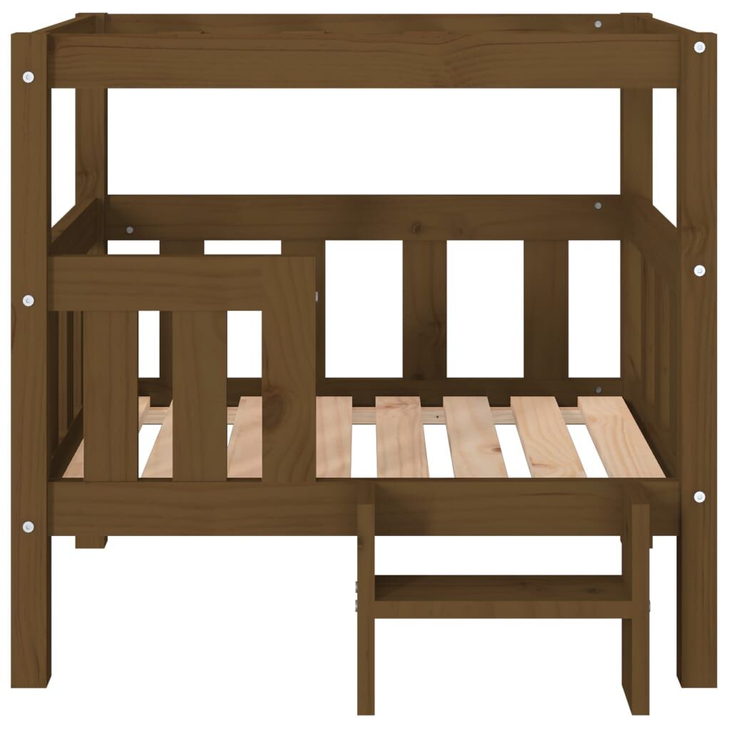 Vidaxl Cama Para Perros Madera Maciza Pino Marrón Miel 75,5x63,5x70 Cm_4