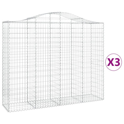 Cestas De Gaviones 3 Uds Forma De Arco Hierro 200x50x160/180 Cm_0