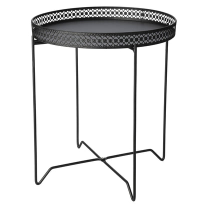 Well Home Mesa Redonda En Metal Color Negro Ø40cm_0
