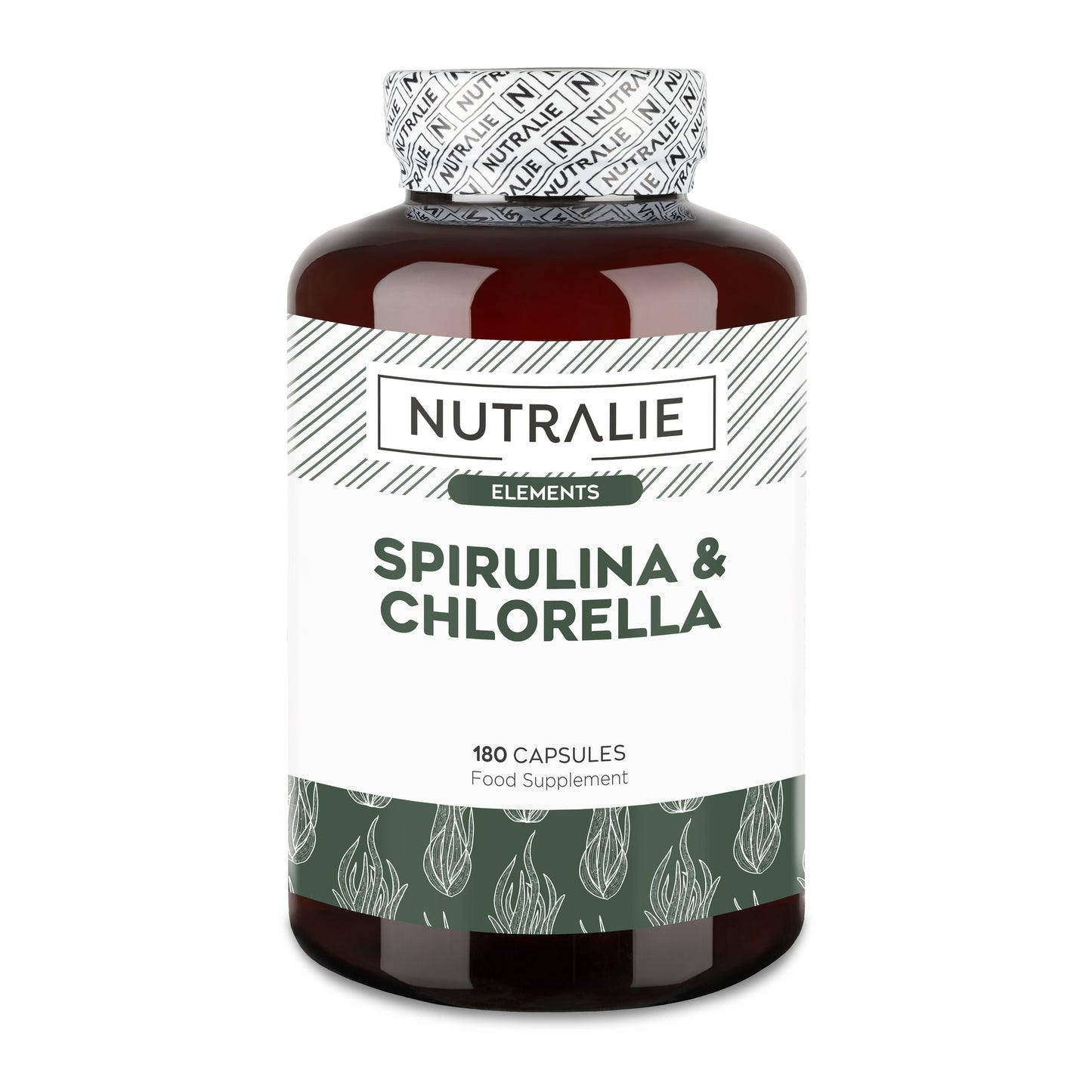 Nutralie Spirulina e Chlorella 1800mg Energia e Força 180 Cápsulas
