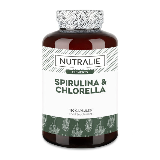 Nutralie Spirulina e Chlorella 1800mg Energia e Força 180 Cápsulas