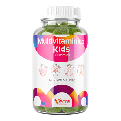 Multivitamínico Infantil Vecos 60 Gummies | Defensas Y Crecimiento | Vitaminas A, C, D + B_0