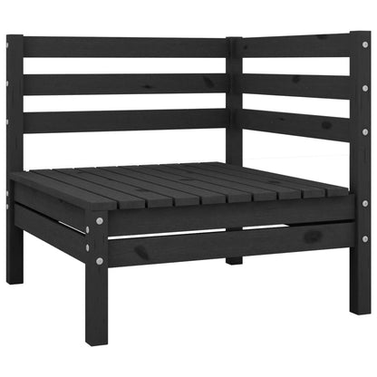 Juego De Muebles De Jardín 5 Pzas Madera De Pino Maciza Negro / Vetonek_4