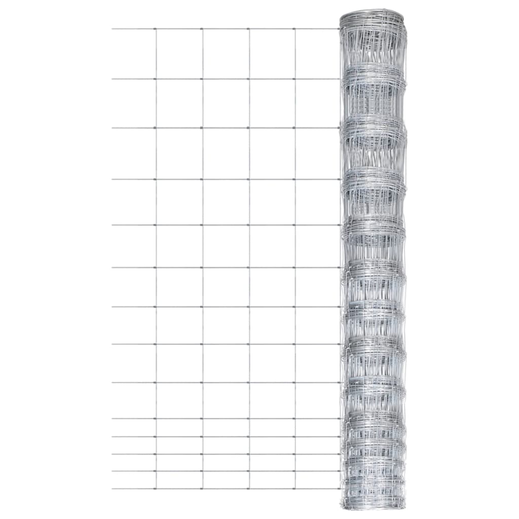 Valla De Jardín De Acero Galvanizado Plateado 50 M 150 Cm / Vetonek_0