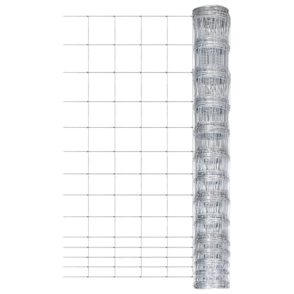 Valla De Jardín De Acero Galvanizado Plateado 50 M 150 Cm / Vetonek_0