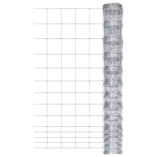 Valla De Jardín De Acero Galvanizado Plateado 50 M 150 Cm / Vetonek_0