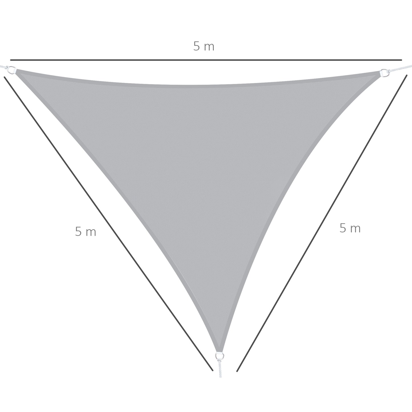 Outsunny Toldo Vela Triangular 5x5x5m Vela Sombra Para Terraza Jardín Camping_2