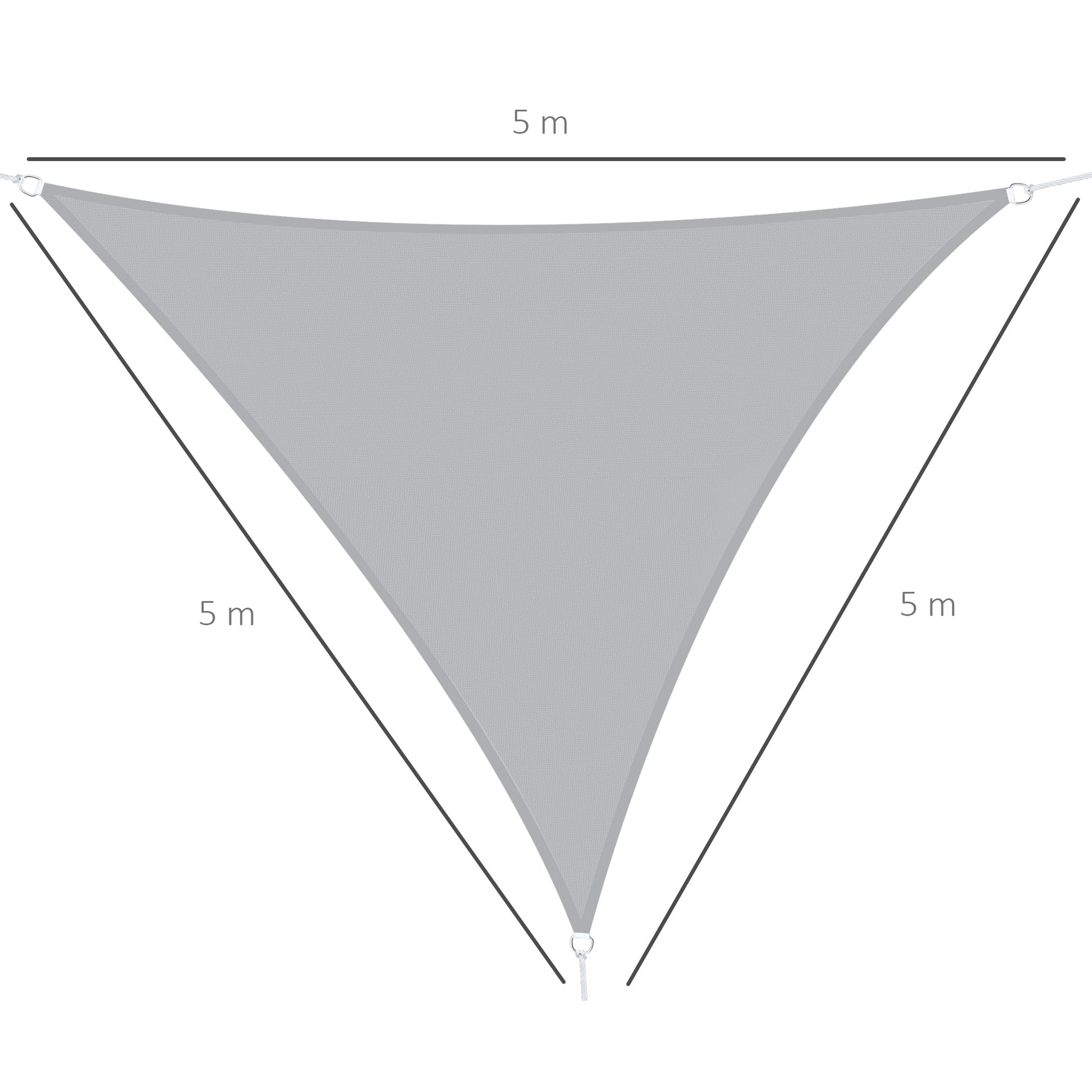 Outsunny Toldo Vela Triangular 5x5x5m Vela Sombra Para Terraza Jardín Camping_2