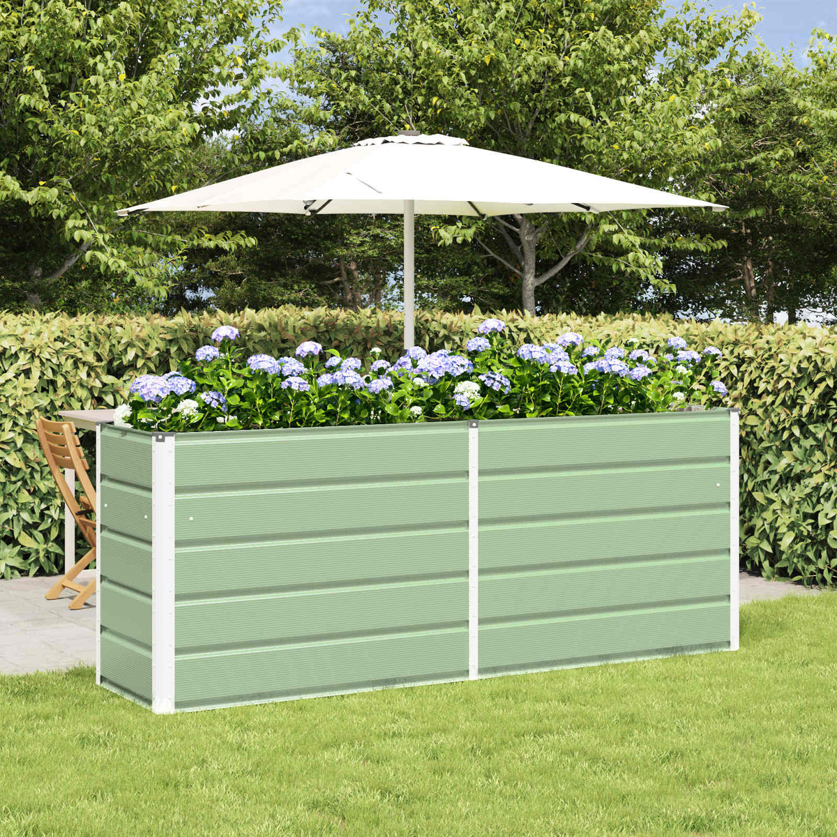 Jardinera Verde Pastel 195 X 50 X 77 Cm Acero Galvanizado_1