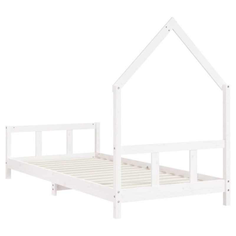 Vidaxl Estructura De Cama Para Niños Madera De Pino Blanco 90x200 Cm_5