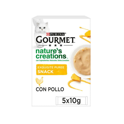 GOURMET Nature's Creations Puré Exquisito Líquido com Frango e Abóbora 5x10g
