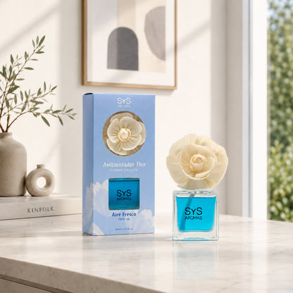 Ambientador Difusor Flor Aire Fresco SYS Aromas 90 ml | Aroma Fresco y Mediterráneo | Decorativo_2