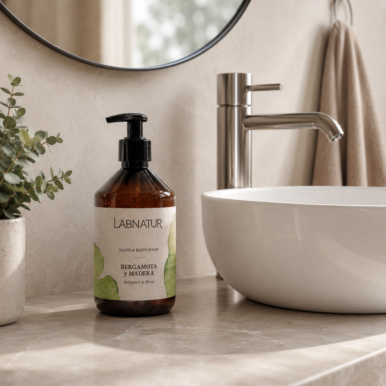 Jabón Manos y Cuerpo Bergamota y Madera Labnatur 500 ml | Aroma Amaderado y Dulce | Limpieza Suave | Vegano_3
