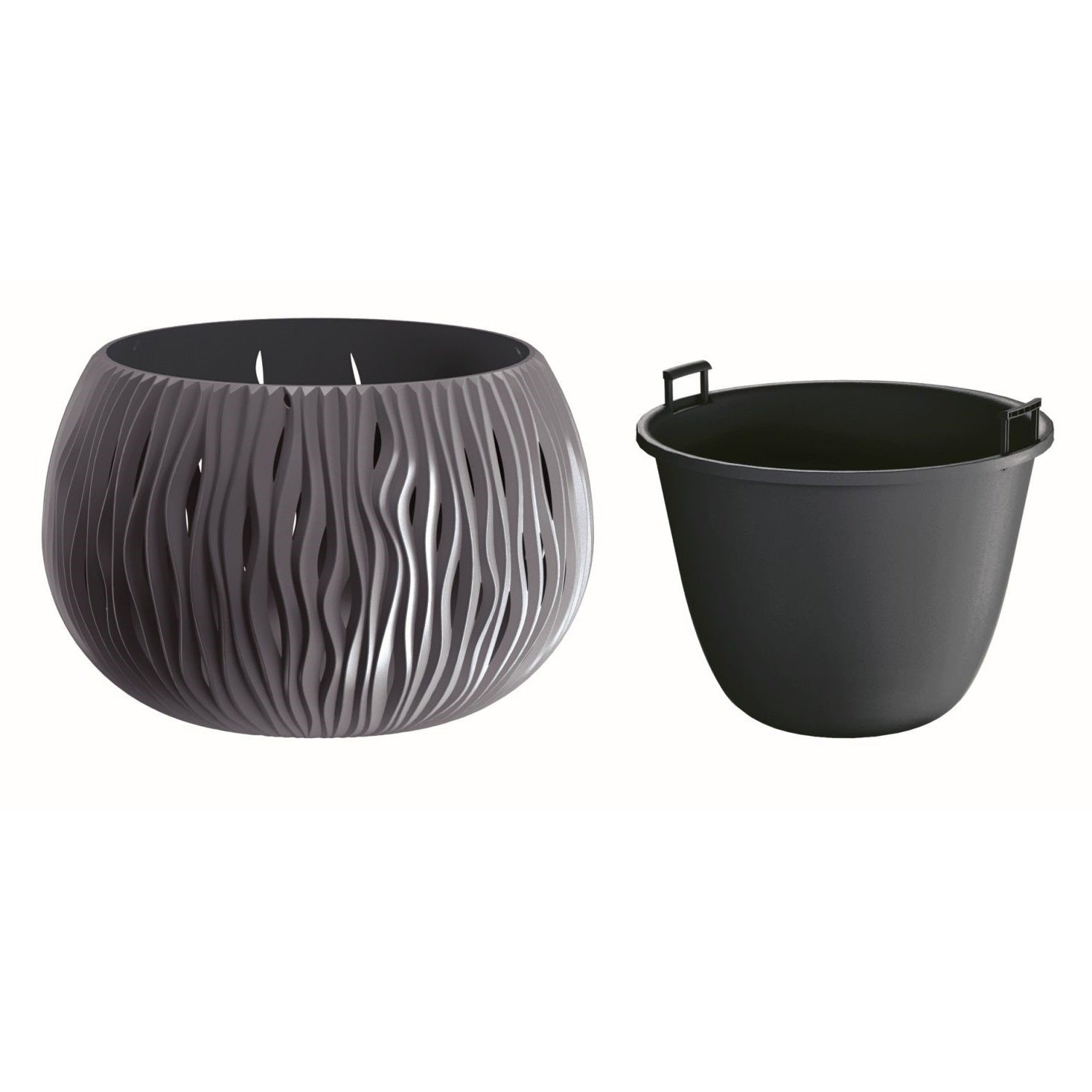 Prosperplast Bowl Sandy De Plástico Con Depósito En Color Antracita, 30 (alto) X 47,8 (ancho) X 47,8 (profundo) Cms_1