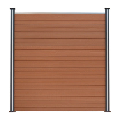 Vallas Para Exteriores De Wpc Y Aluminio - 10x Paneles + 11x Postes | Marrón_2