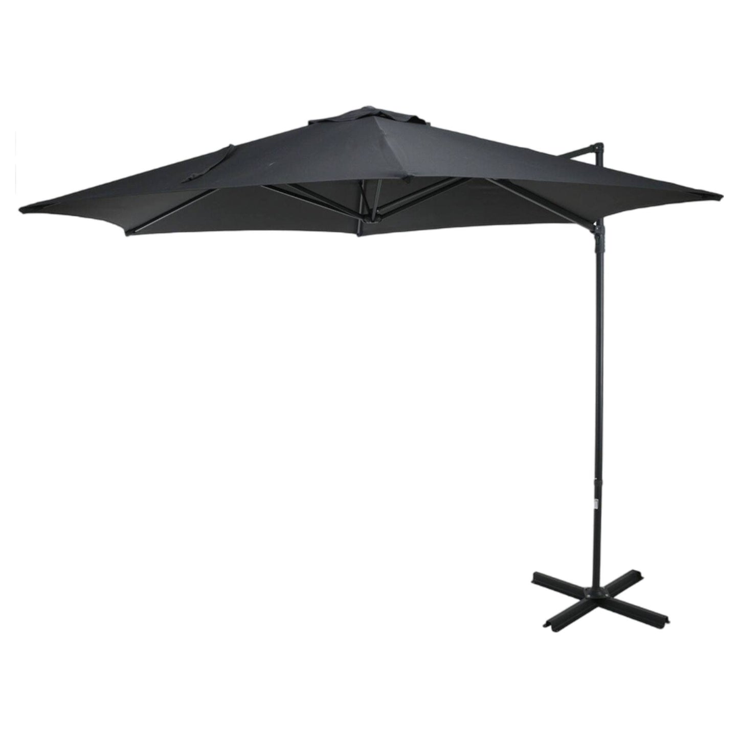 Well Home - Sombrilla Colgante Push Up Ø270cm Antracita Con Base De Acero Cruzado_0
