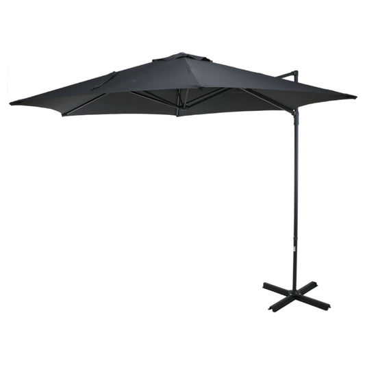 Well Home - Sombrilla Colgante Push Up Ø270cm Antracita Con Base De Acero Cruzado_0