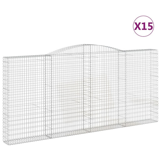 Cestas De Gaviones 15 Uds Forma De Arco Hierro 400x30x180/200cm_0